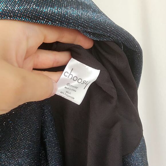 Choosy Women's S Metallic Long Sleeve One Shoulder Bodycon Dress NWT Cocktail - Picture 7 of 12